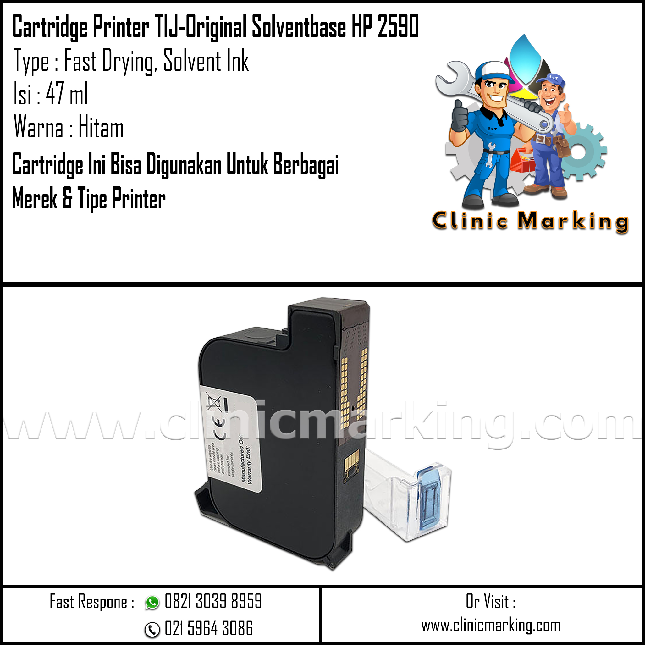 CARTRIDGE Solventbase HP 2590