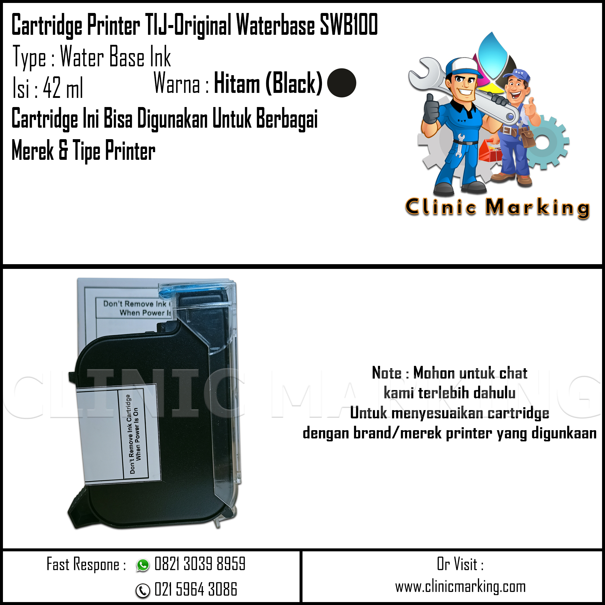 Ink Cartridge Waterbase SWB 100