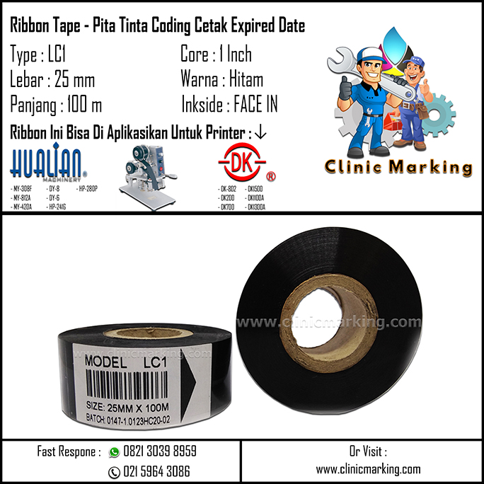 Ribbon Tape LC1 25x100 - Ribbon Hot Stamping Foil LC1 25mm x 100m